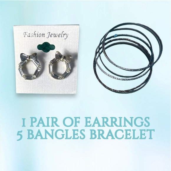 Jewelry Collection: 8 Earrings, 4 Bracelets Sets (16 bungles), and 3 Necklaces - Picture 8 of 9